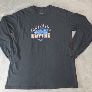 Empyre‎ Fire And Cat Long Sleeve Men's Size M Black
